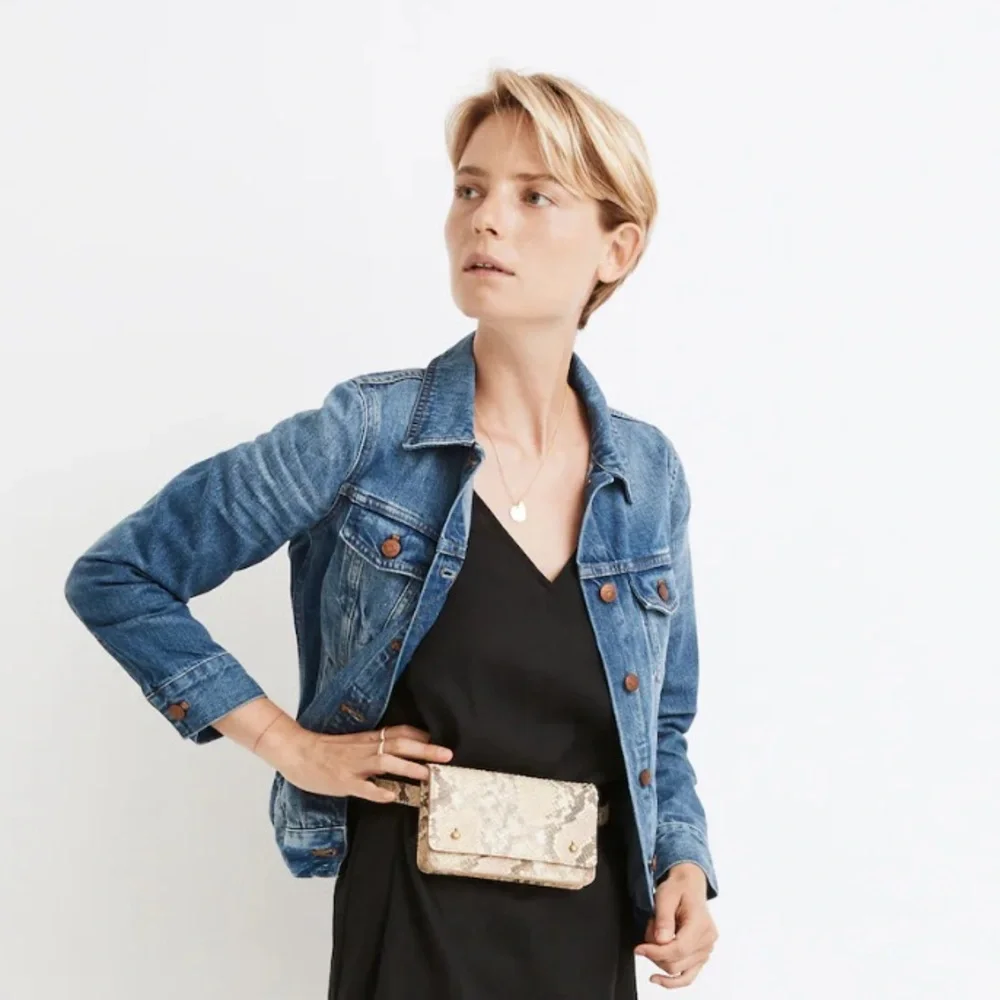 Madewell The Jean Jacket in Pinter Wash Distressed Women Size Small 100% Cotton - Picture 3 of 15